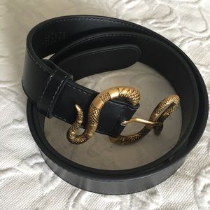 New Unisex black Belt 100/40 Waist M:38-40 W:18-20 snake buckle